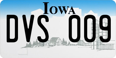 IA license plate DVS009