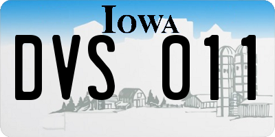 IA license plate DVS011