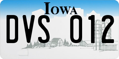 IA license plate DVS012