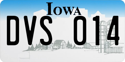 IA license plate DVS014