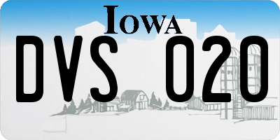 IA license plate DVS020
