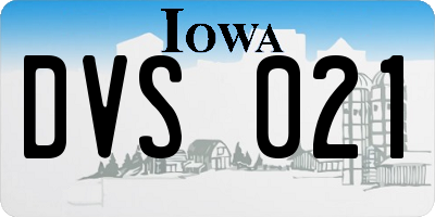 IA license plate DVS021