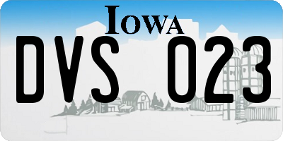 IA license plate DVS023