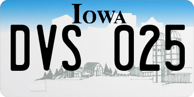 IA license plate DVS025