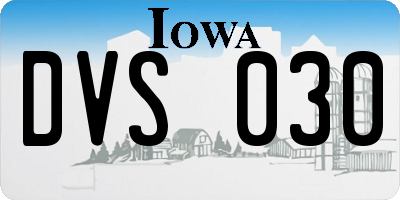 IA license plate DVS030