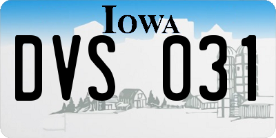IA license plate DVS031