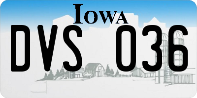 IA license plate DVS036