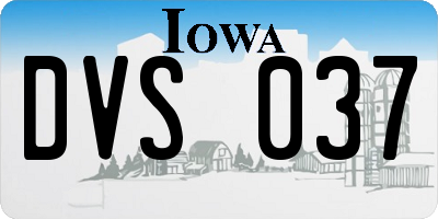 IA license plate DVS037