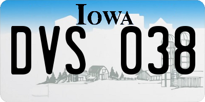 IA license plate DVS038