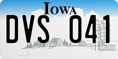 IA license plate DVS041