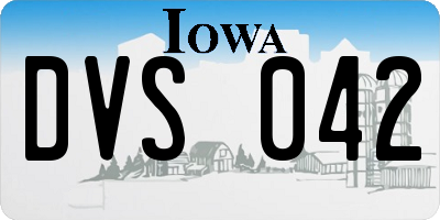 IA license plate DVS042