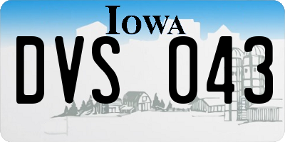 IA license plate DVS043