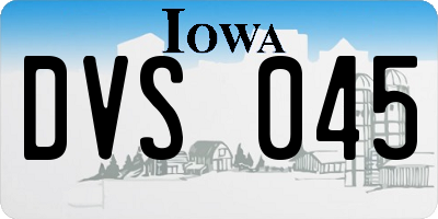 IA license plate DVS045