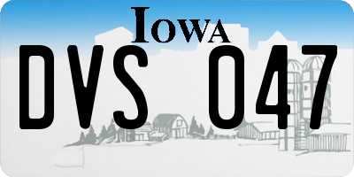 IA license plate DVS047