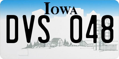 IA license plate DVS048
