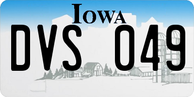 IA license plate DVS049