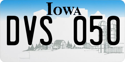 IA license plate DVS050