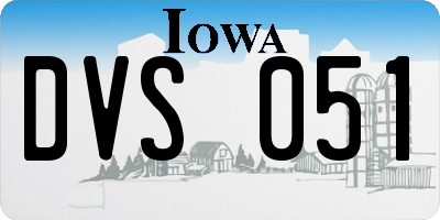 IA license plate DVS051