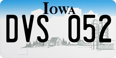 IA license plate DVS052