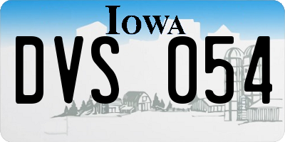 IA license plate DVS054