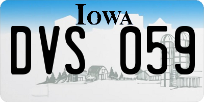 IA license plate DVS059