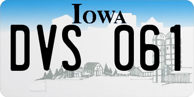 IA license plate DVS061