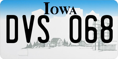 IA license plate DVS068