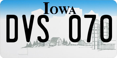 IA license plate DVS070