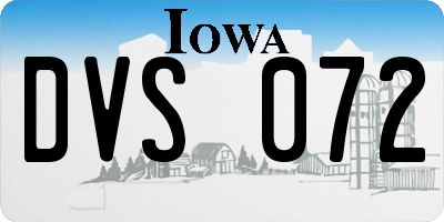 IA license plate DVS072