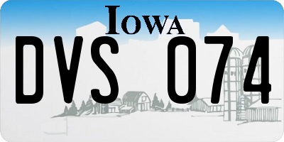 IA license plate DVS074