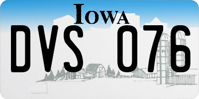 IA license plate DVS076