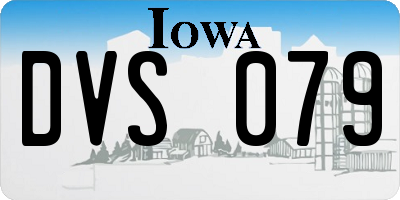 IA license plate DVS079