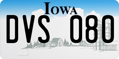 IA license plate DVS080