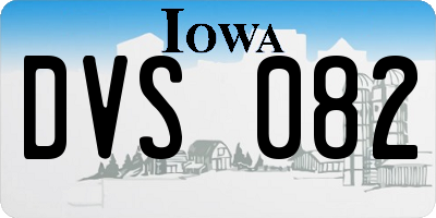 IA license plate DVS082
