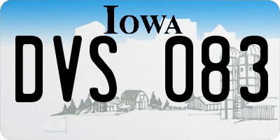 IA license plate DVS083