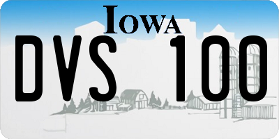 IA license plate DVS100