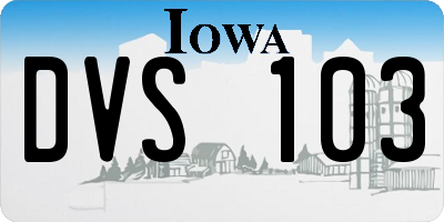 IA license plate DVS103