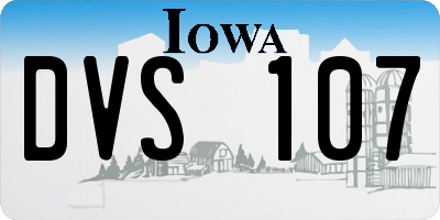 IA license plate DVS107
