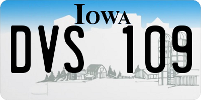 IA license plate DVS109