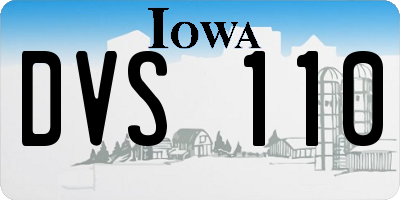 IA license plate DVS110