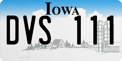 IA license plate DVS111