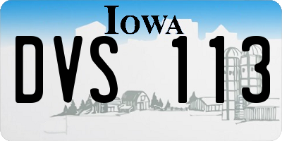 IA license plate DVS113