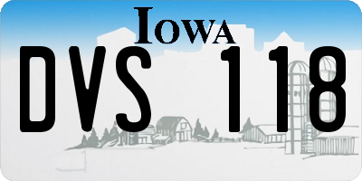 IA license plate DVS118