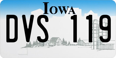 IA license plate DVS119