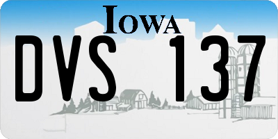 IA license plate DVS137
