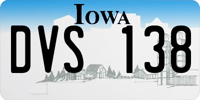 IA license plate DVS138