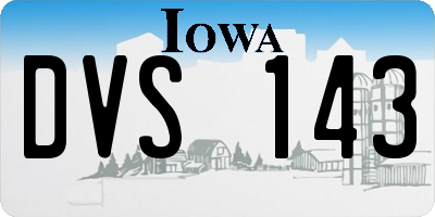 IA license plate DVS143