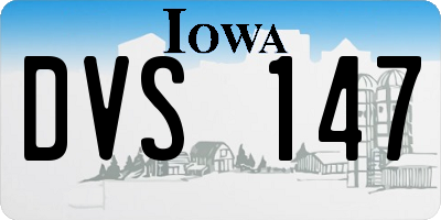 IA license plate DVS147