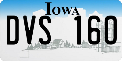 IA license plate DVS160