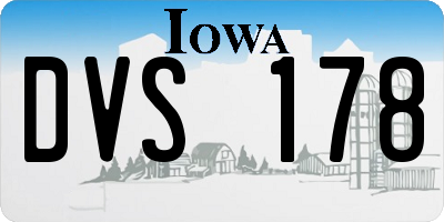 IA license plate DVS178